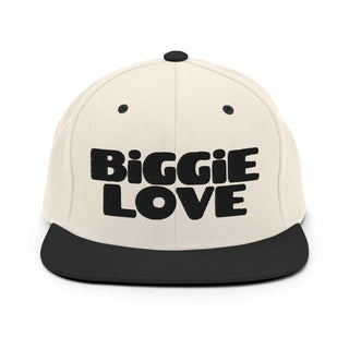 Natural/Black The Happy Channel® BiGGiE LOVE Snapback Hat - Front View
