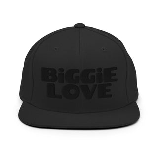 The Happy Channel® BiGGiE LOVE Black Snapback Hat - Front View