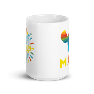 MAHALOSTE™ MAUI Rainbow 15oz White Mug Front View